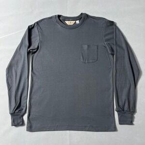 Vintage J Crew Oarsman Long Sleeve T Shirt Mens Medium Gray Pocket USA